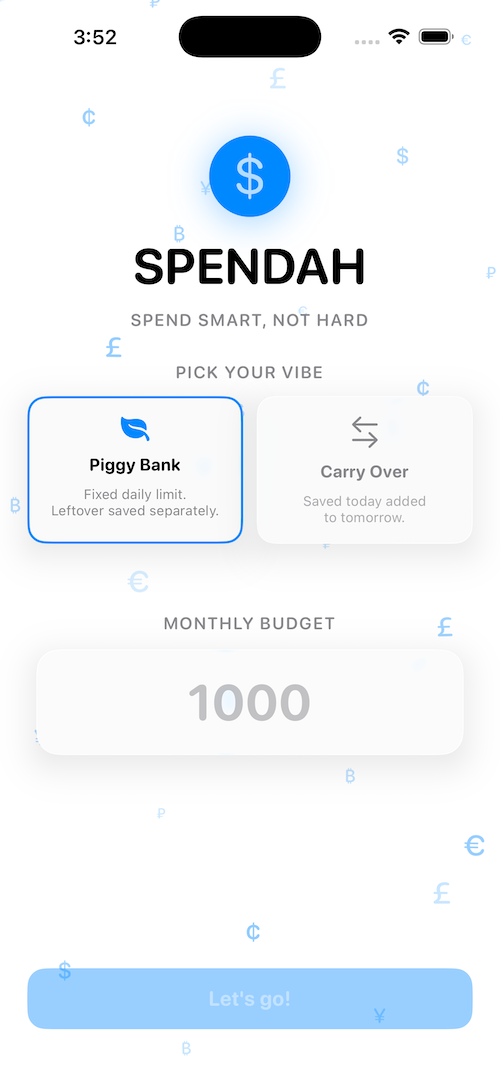 Spendah iPhone screenshot 1